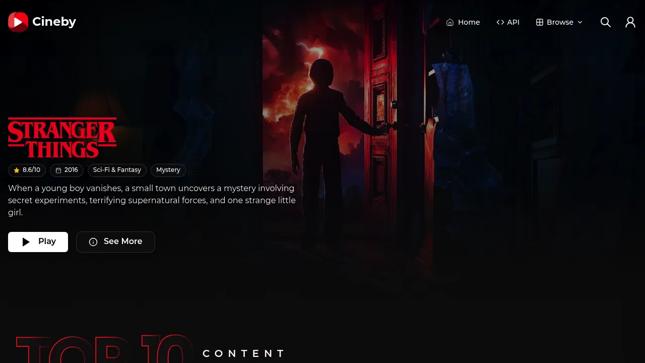 Cineby homepage preview