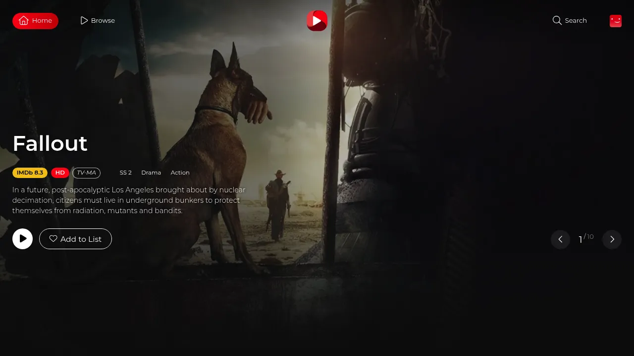 Yflix homepage preview