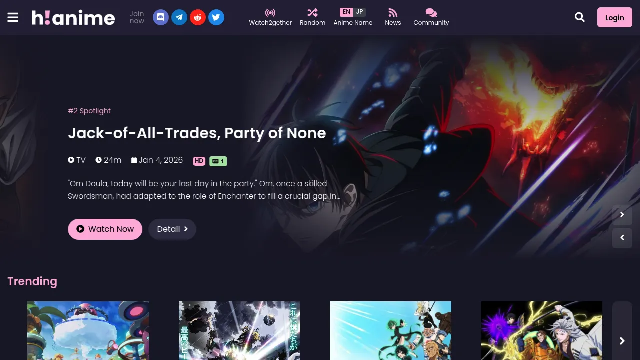 HiAnime homepage preview