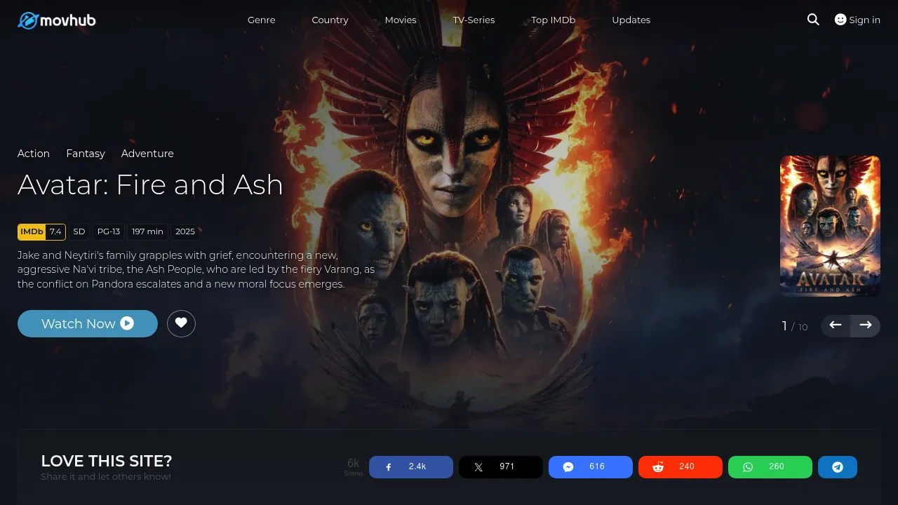 MovHub homepage preview